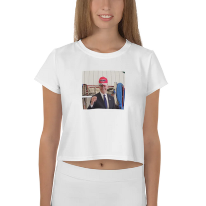 SLEEPY JOE FOR TRUMP Print Crop Tee