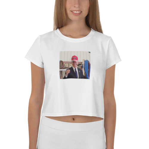 SLEEPY JOE FOR TRUMP Print Crop Tee