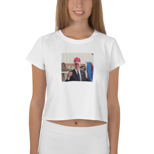 SLEEPY JOE FOR TRUMP Print Crop Tee